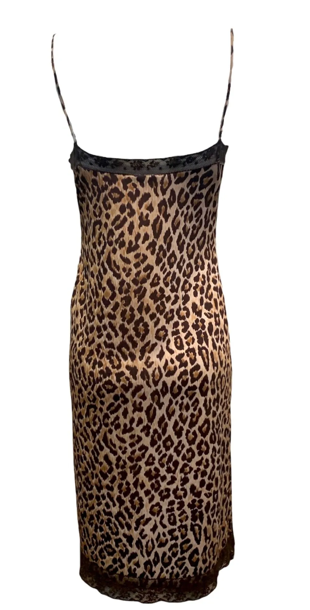 D&G 2000s Leopard Print Slip Midi Dress