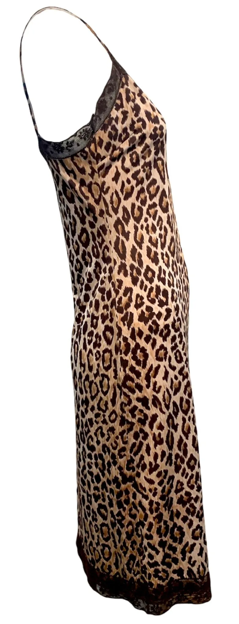 D&G 2000s Leopard Print Slip Midi Dress