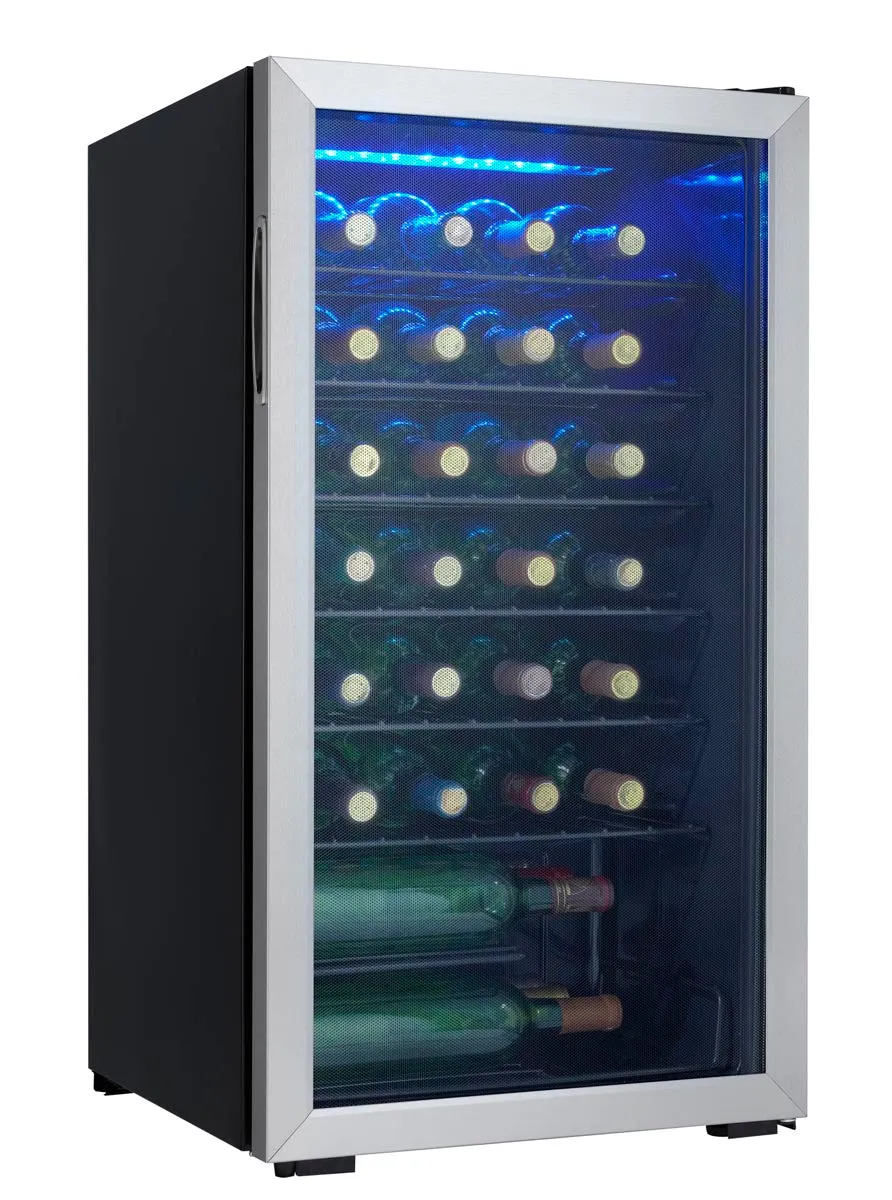 Danby 36 Bottle Single Zone Silver Wine Refrigerator DWC93BLSDB