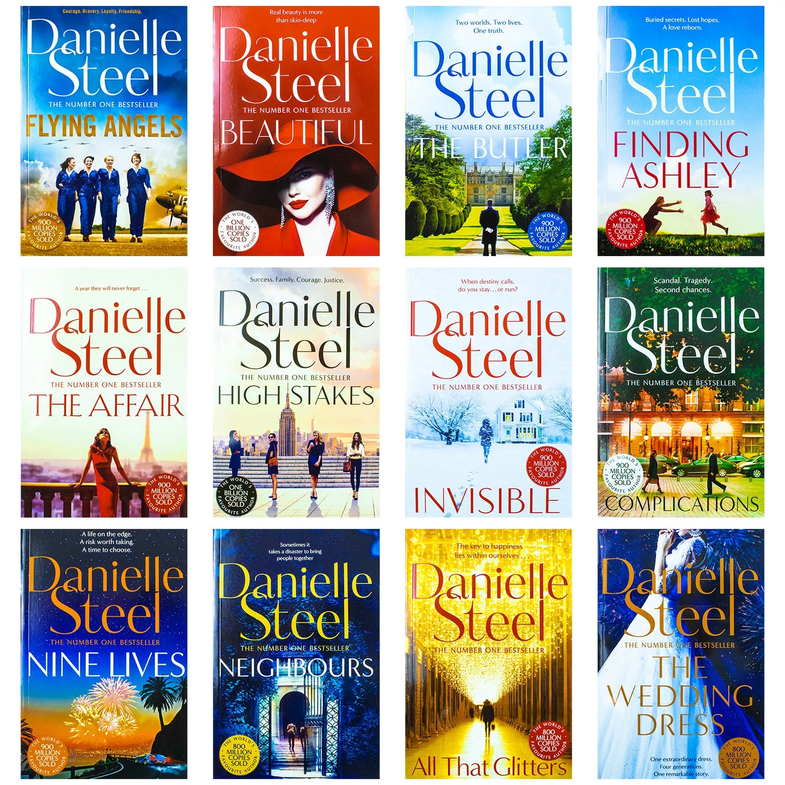 Danielle Steel Collection 12 Books Box Set (The Wedding Dress, All That Glitters, Neighbours, Nine Lives)