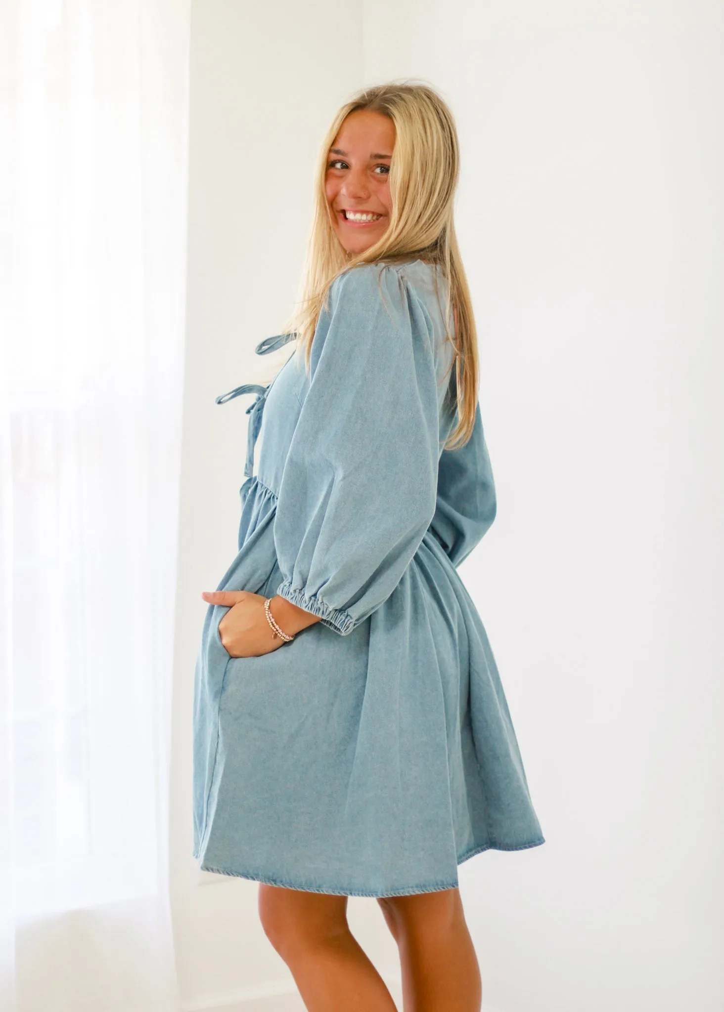 Dare to Denim Bow Dress