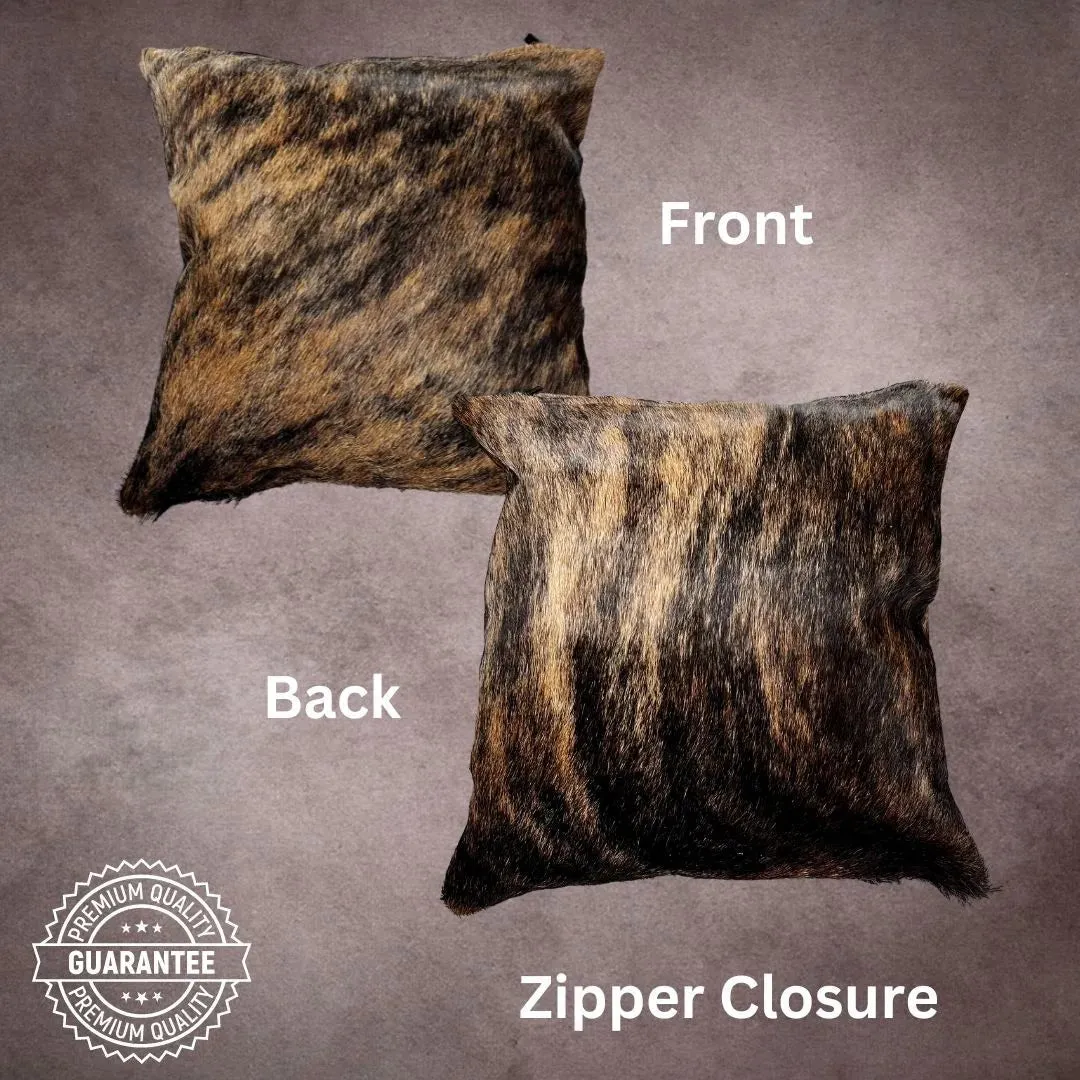 Dark Brindle Cowhide Pillow Cover---PL020