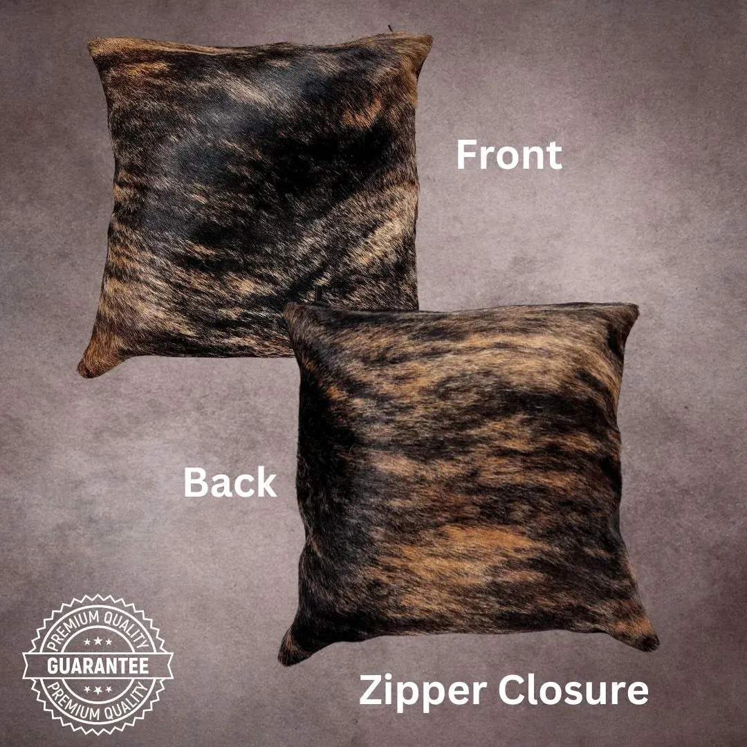 Dark Brindle Cowhide Pillow Cover---PL021