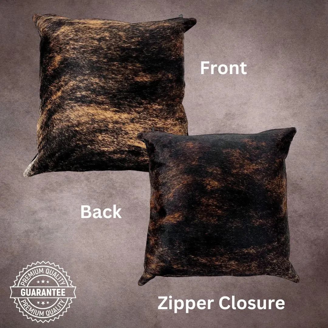 Dark Brindle Cowhide Pillow Cover---PL022
