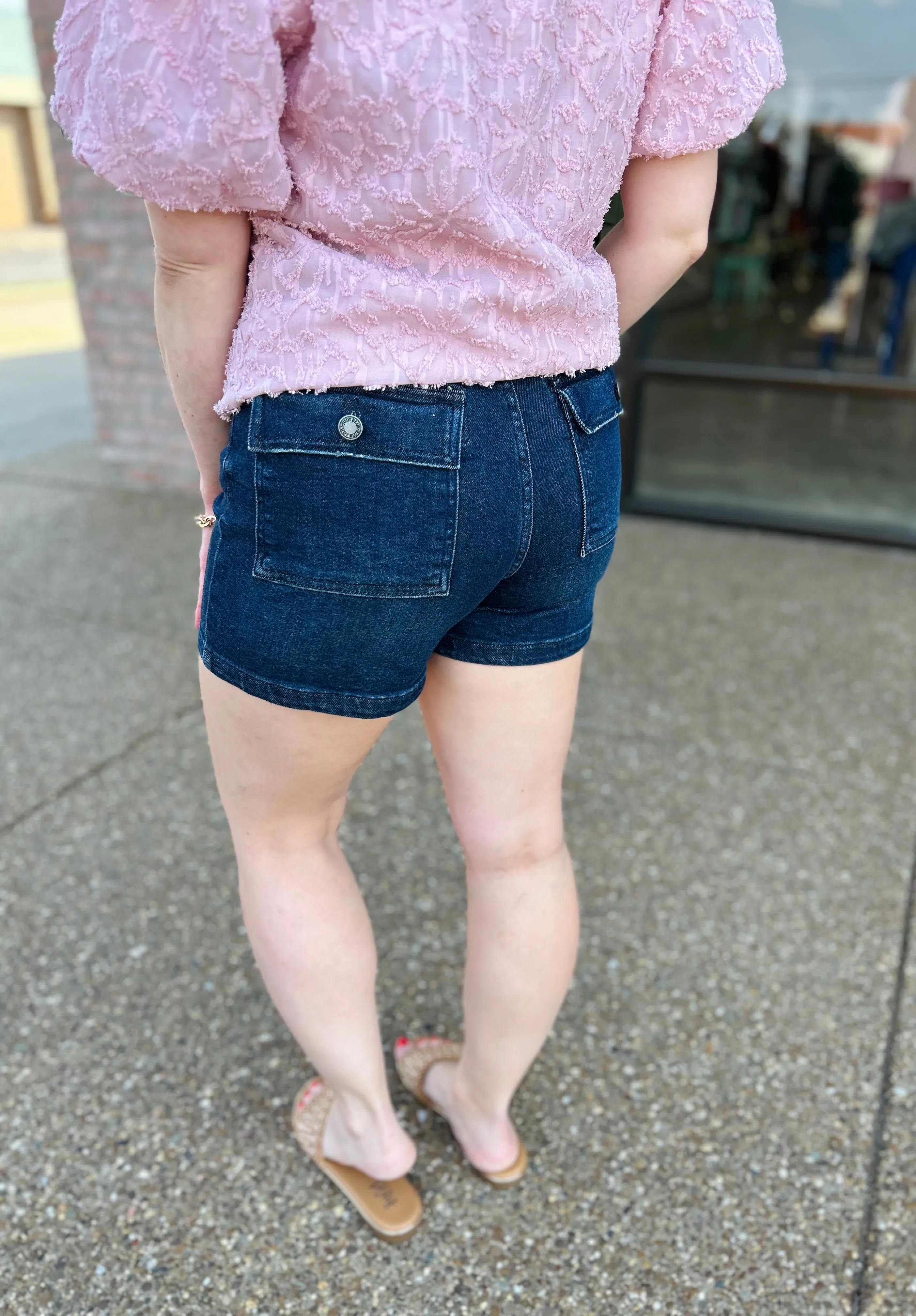 Dark Highrise Pocket Detailed Shorts