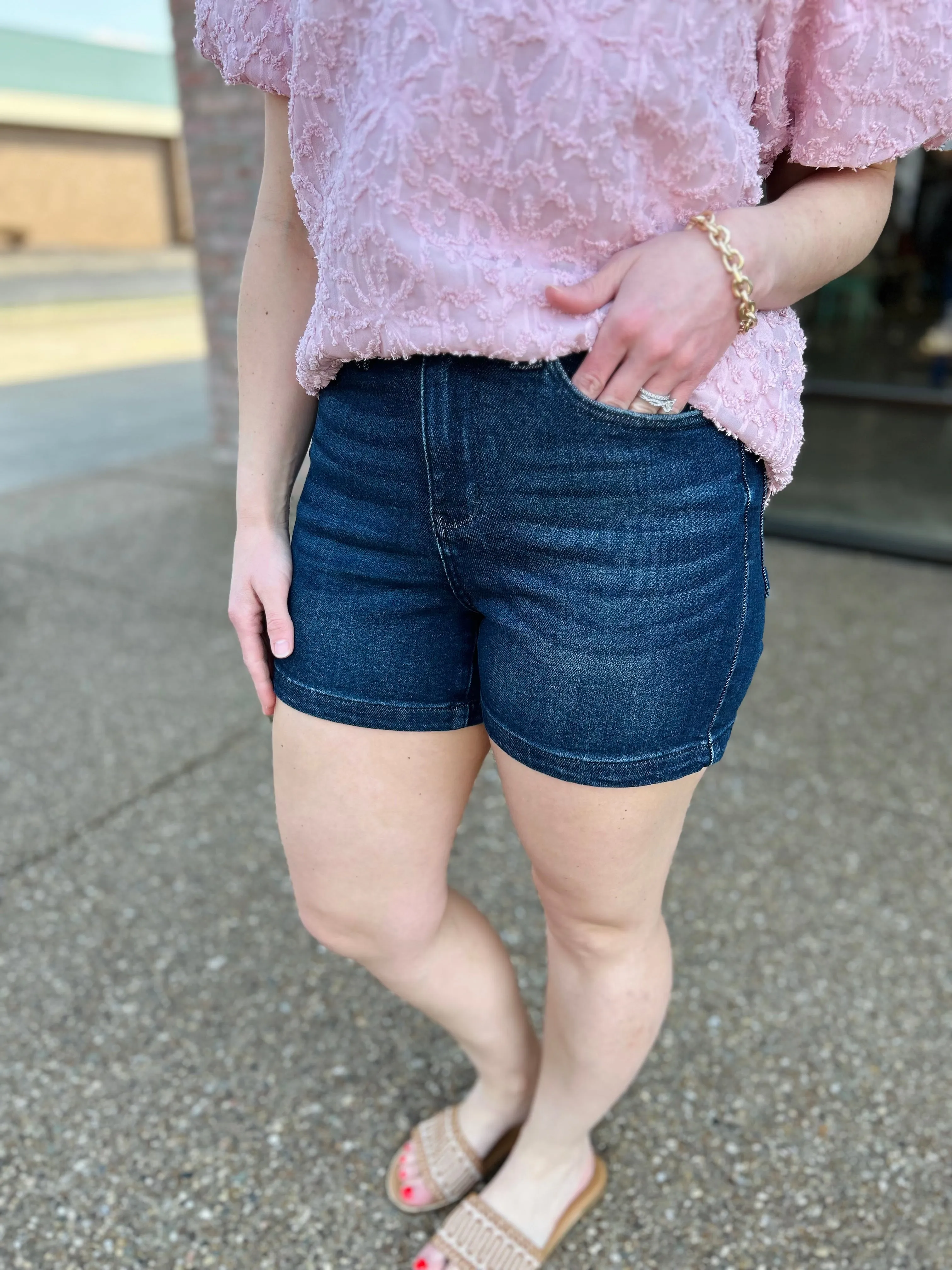 Dark Highrise Pocket Detailed Shorts