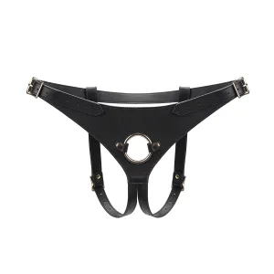 Dark Secret Leather Strap On Harness
