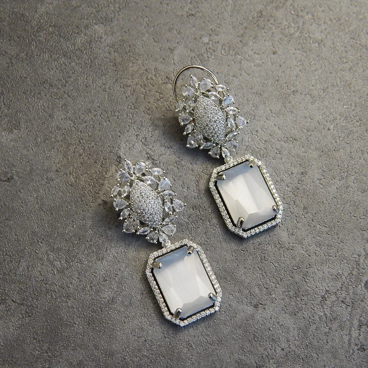 Dazzling Reflections Silver Luxury Earrings