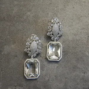 Dazzling Reflections Silver Luxury Earrings