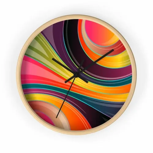 Decorative Wall Clock - Multicolor Circular Swirl Quartz Clock - WC02