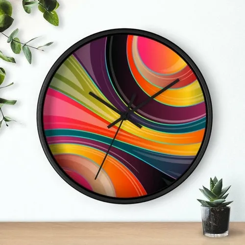 Decorative Wall Clock - Multicolor Circular Swirl Quartz Clock - WC02