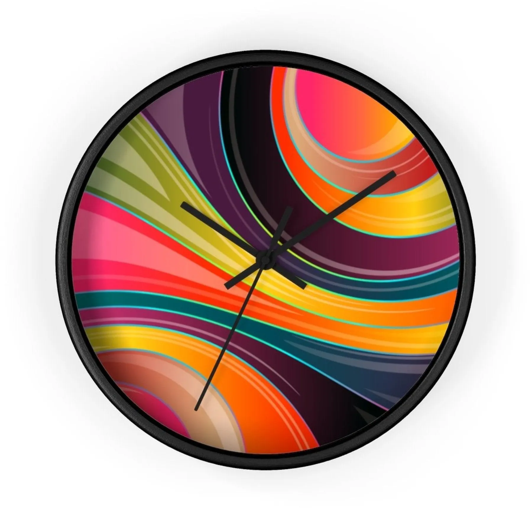 Decorative Wall Clock - Multicolor Circular Swirl Quartz Clock - WC02