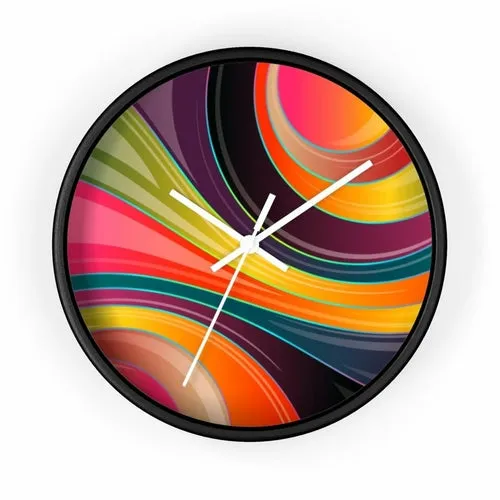 Decorative Wall Clock - Multicolor Circular Swirl Quartz Clock - WC02