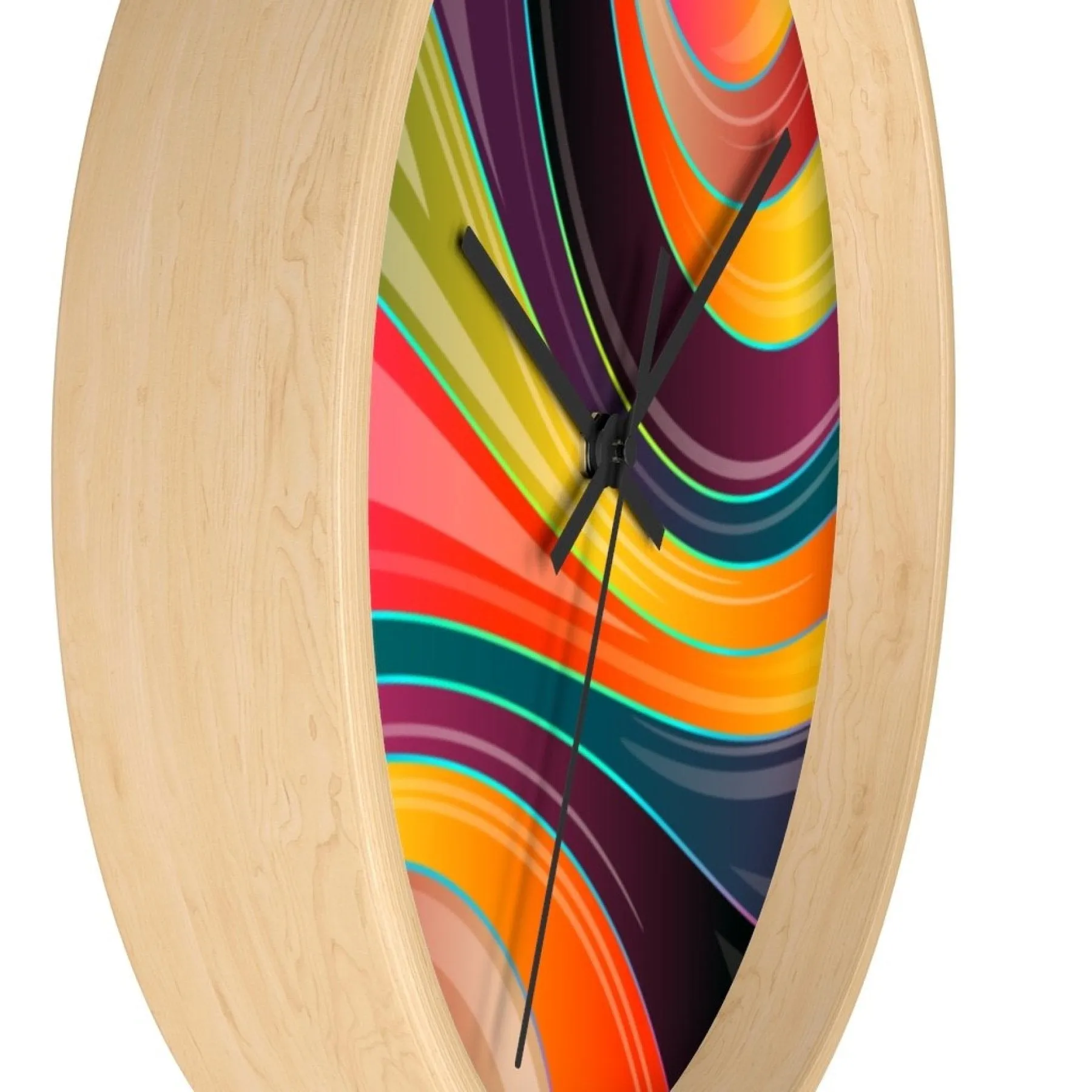 Decorative Wall Clock - Multicolor Circular Swirl Quartz Clock - WC02