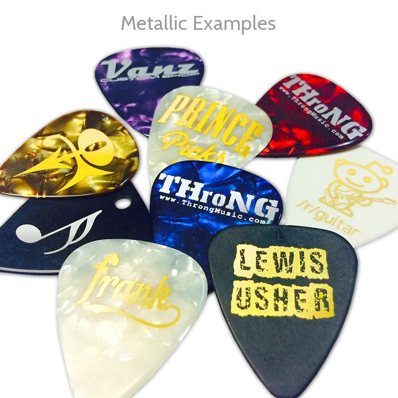 Delrinex Jazz XL Shape Metallic Ink Picks - Single Sided