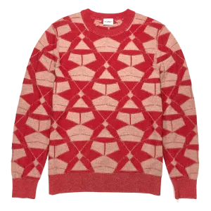 DELTA MERINO CREW NECK PULLOVER in RED CAMEL