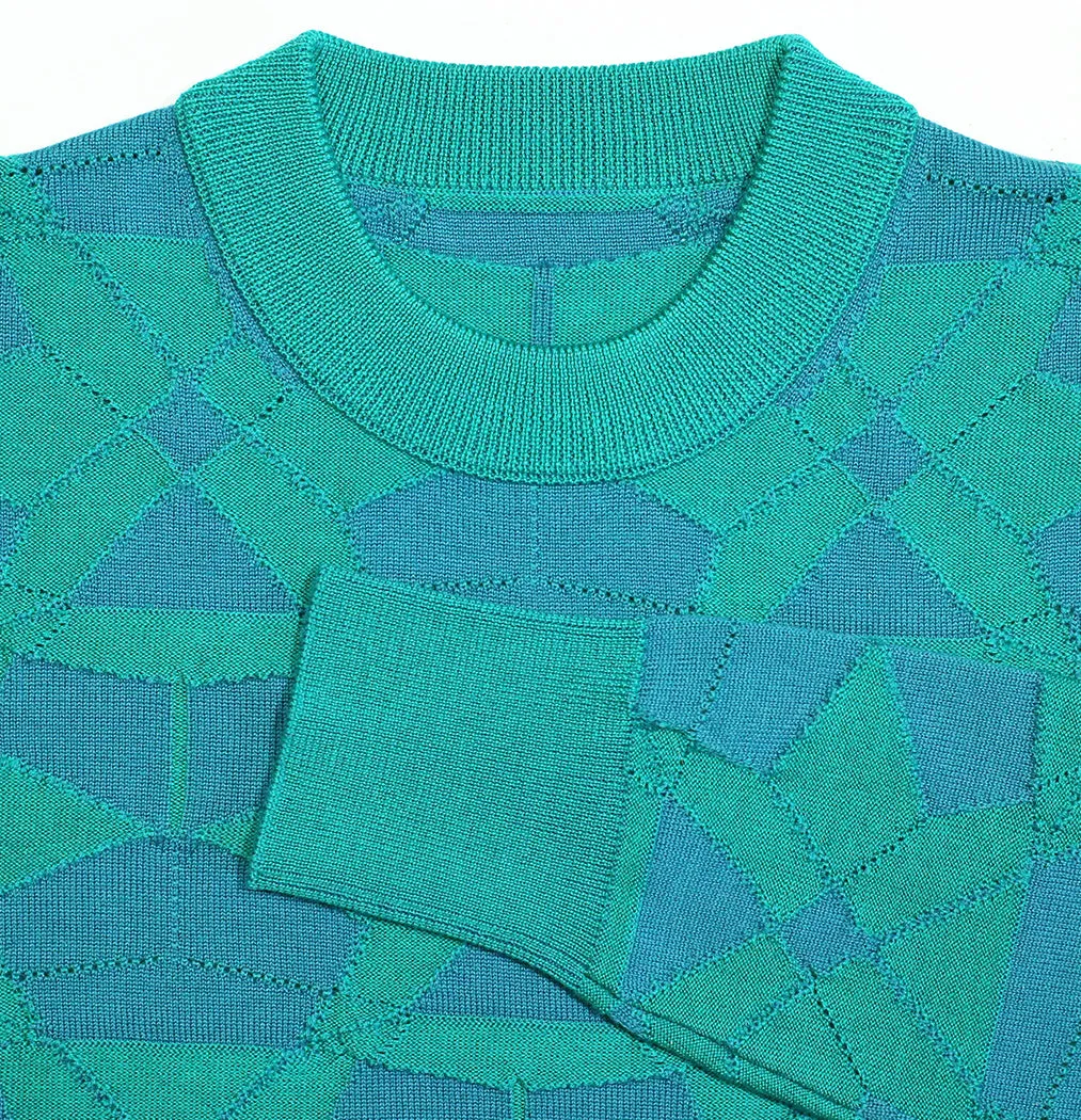 DELTA MERINO CREW NECK PULLOVER in TEAL JADE