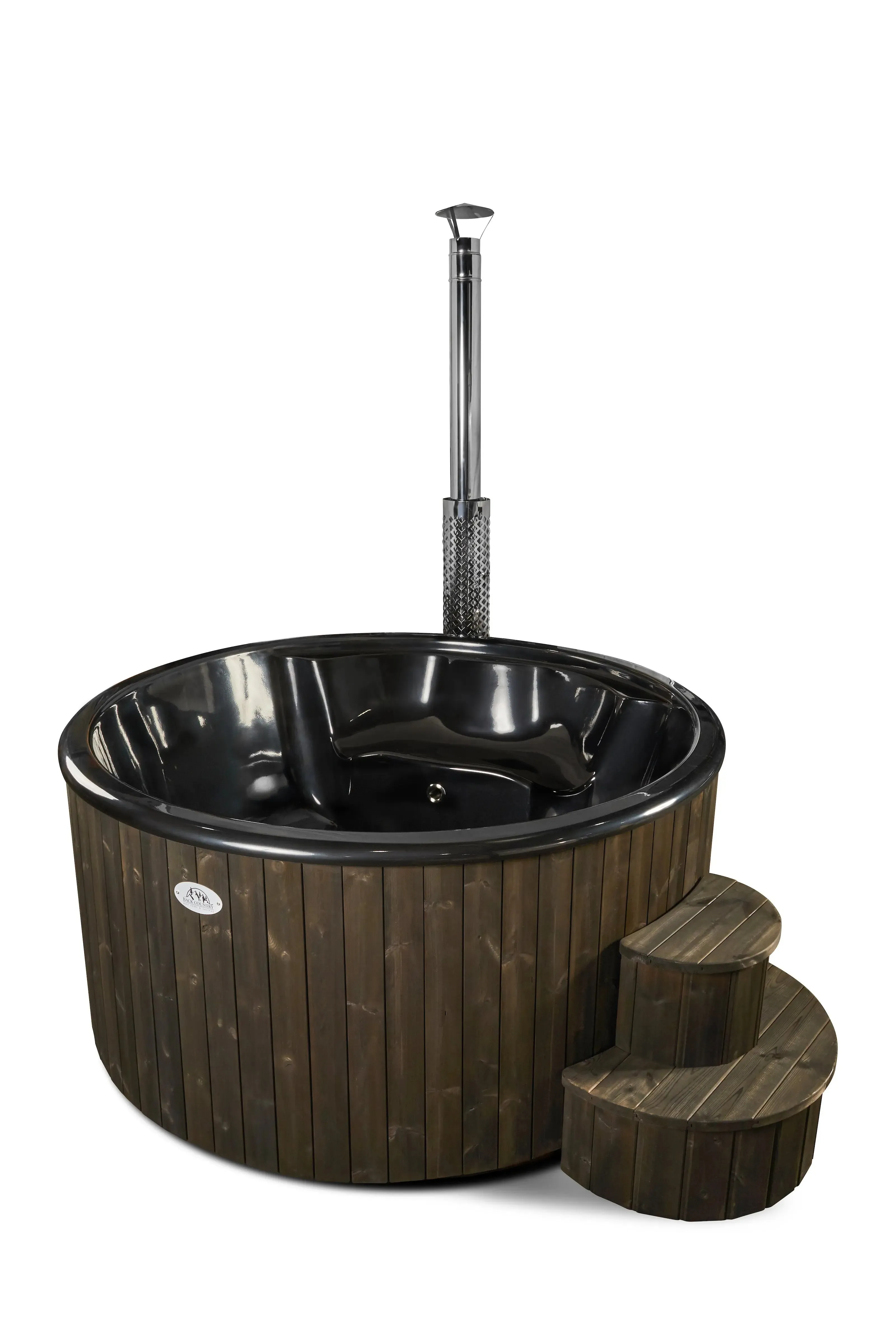 Deluxe Wood Fired Hot Tub With Liner - Limited Black Edition