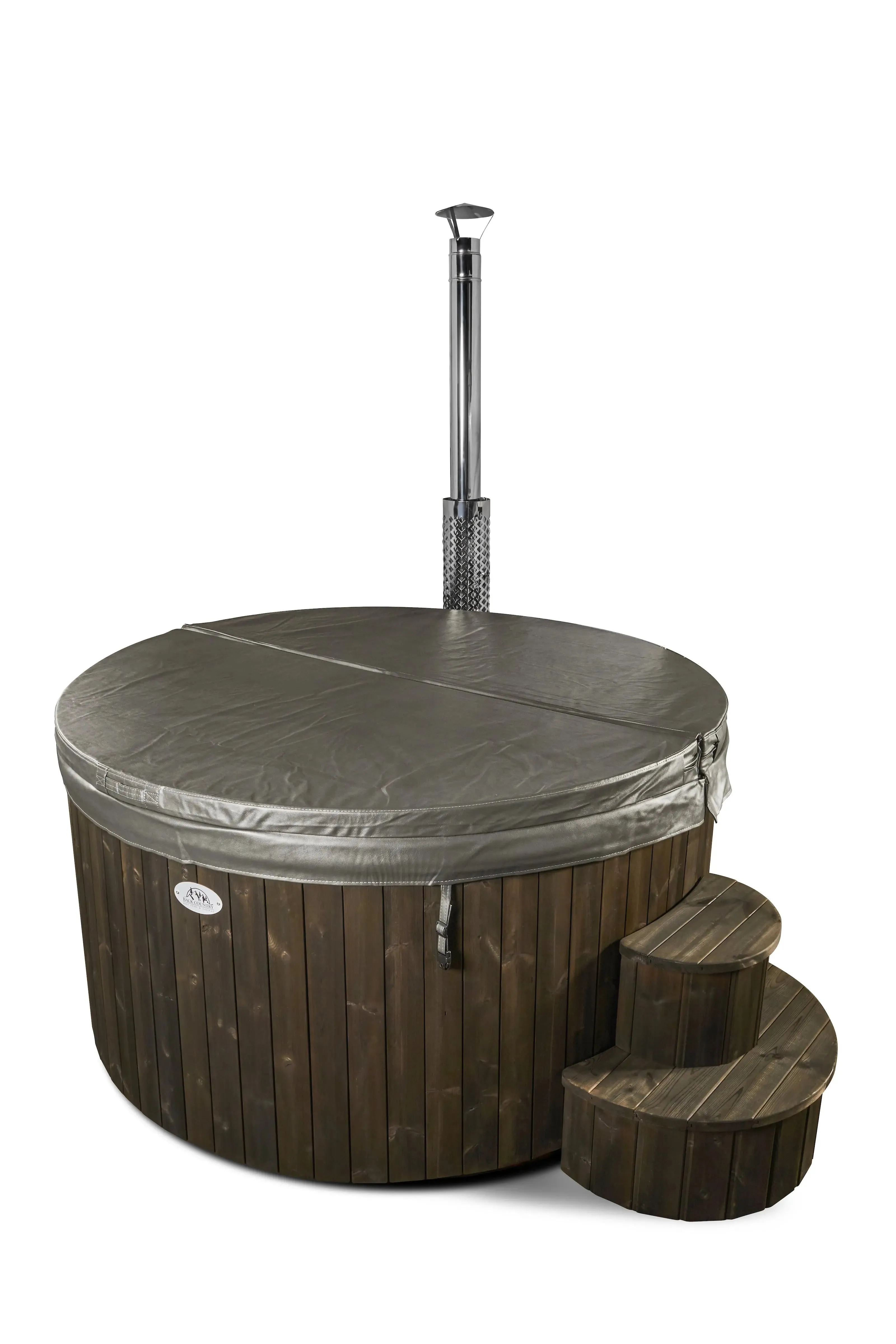 Deluxe Wood Fired Hot Tub With Liner - Limited Black Edition