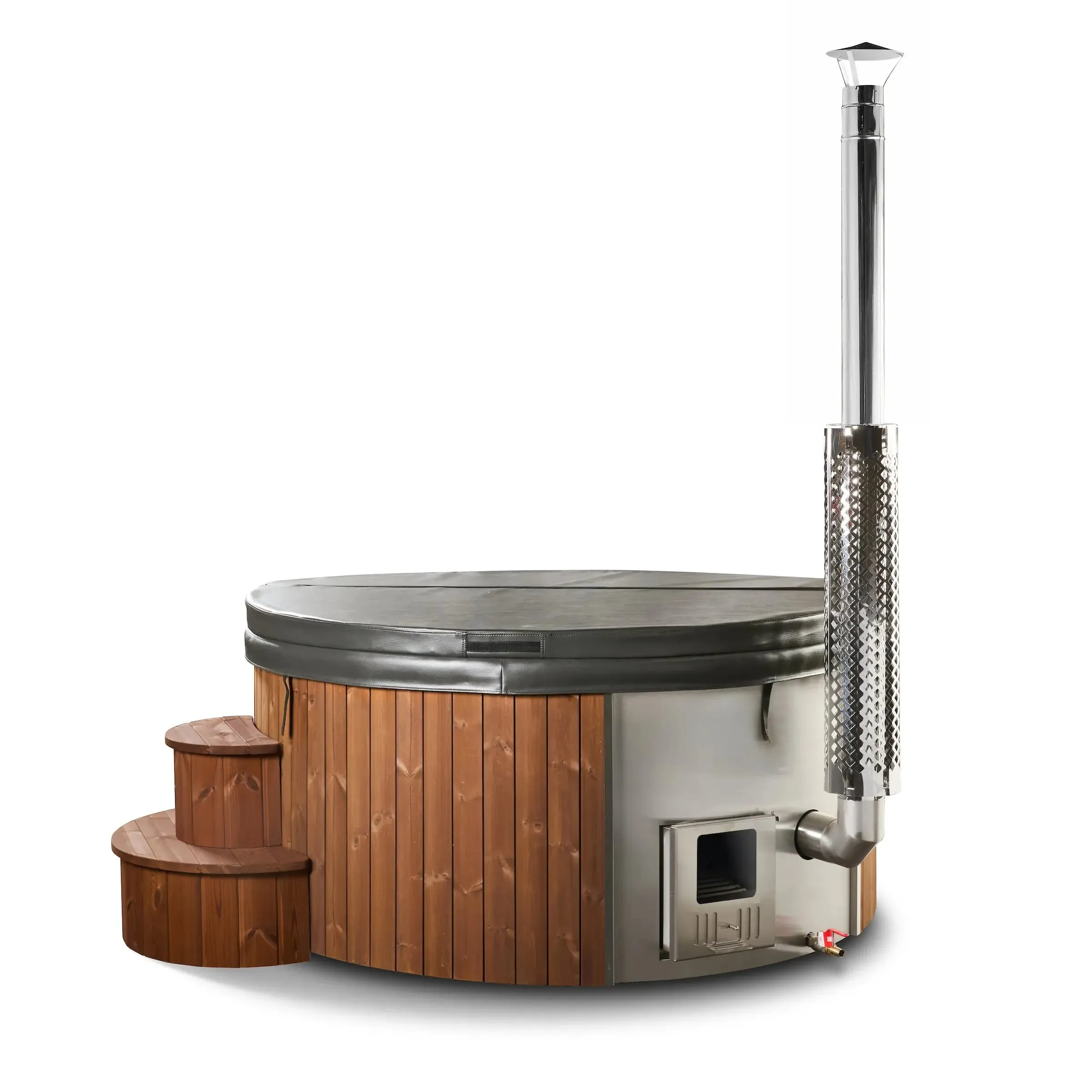 Deluxe Wood Fired Hot Tub With Liner