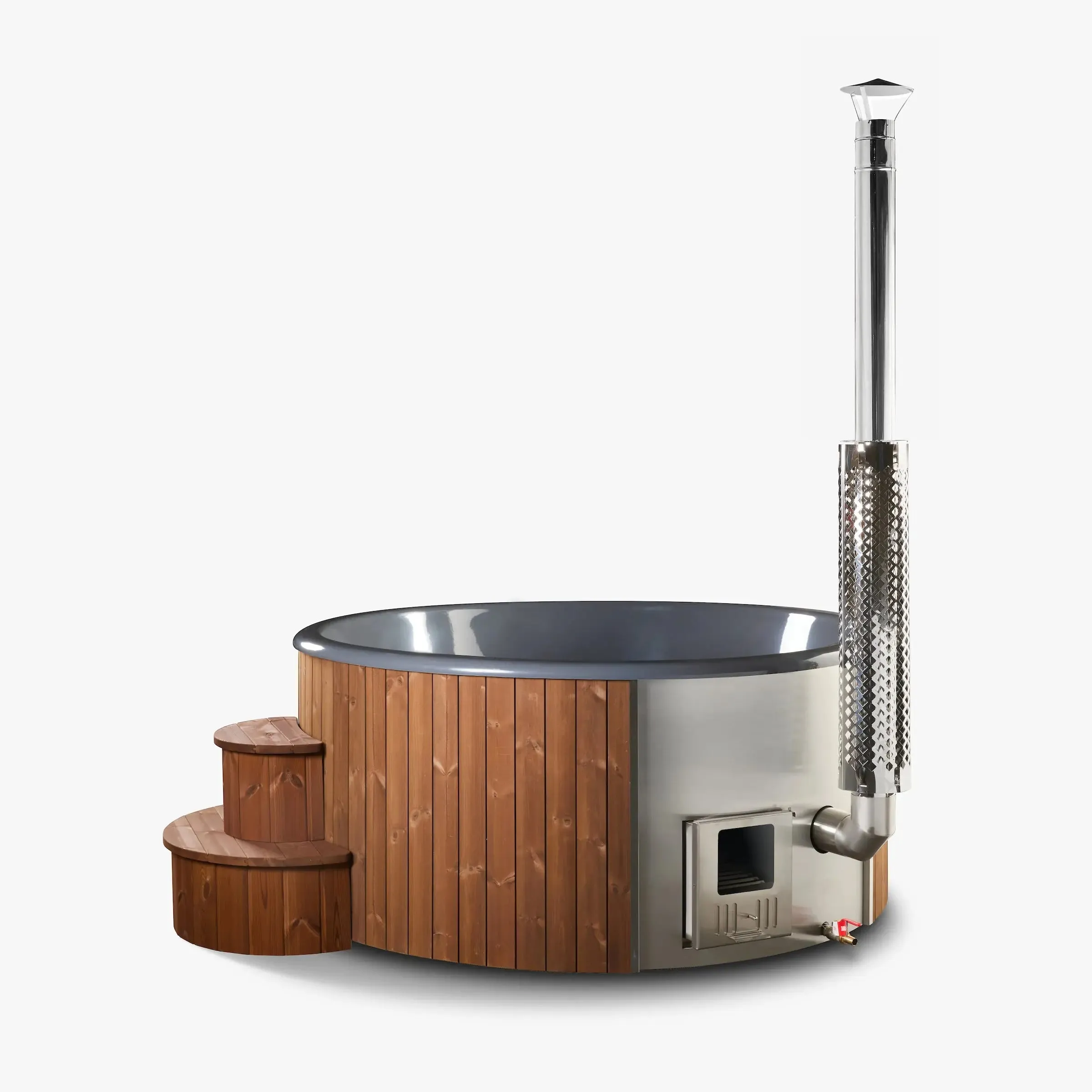 Deluxe Wood Fired Hot Tub With Liner