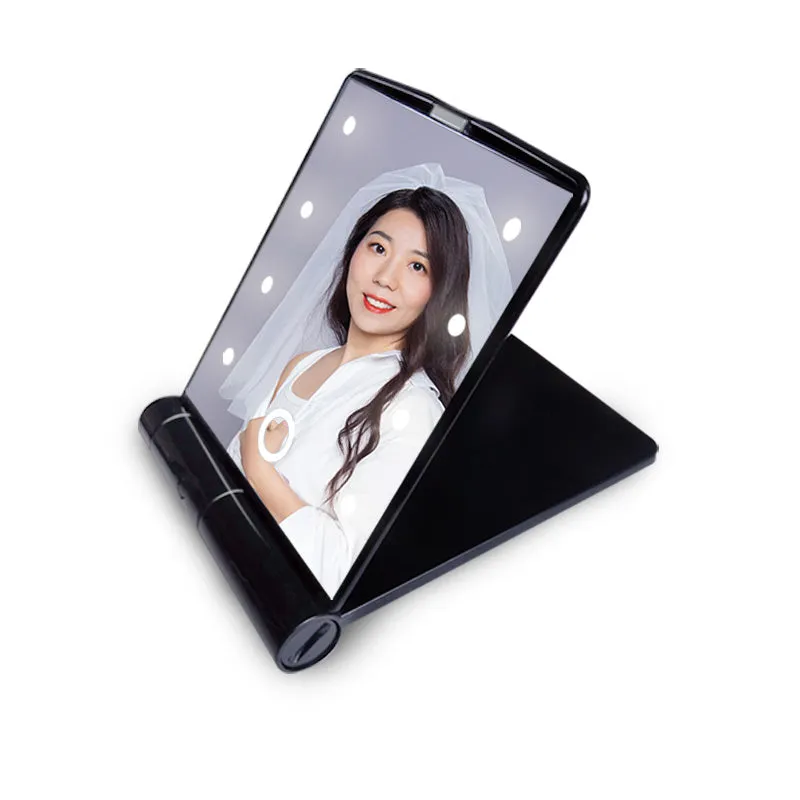 Desktop Pocket Mirror With Mini LED Folded Sensor Switch Mirror