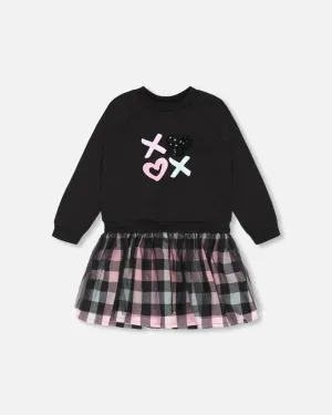 Deux Par Deux Sweatshirt Dress with Tulle Skirt