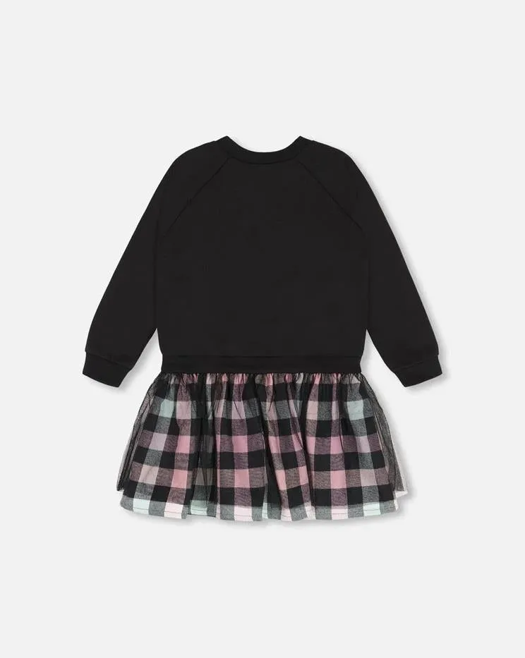 Deux Par Deux Sweatshirt Dress with Tulle Skirt