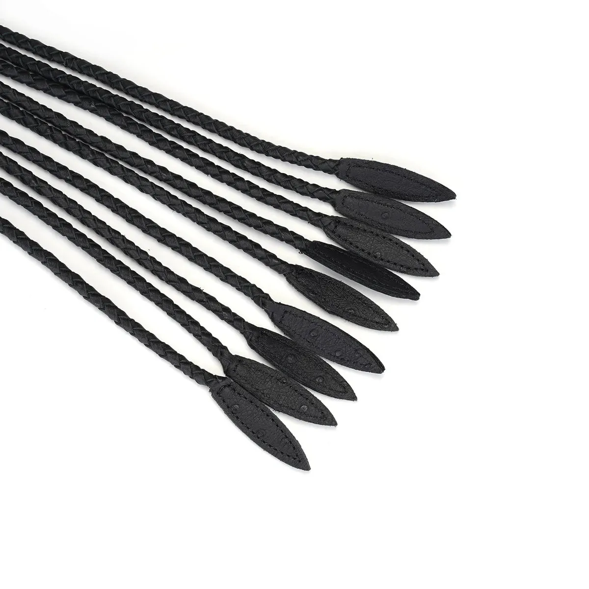 Devil's Kiss Black Leather Cat O'Nine Tails Flogger