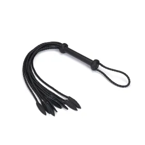 Devil's Kiss Black Leather Cat O'Nine Tails Flogger
