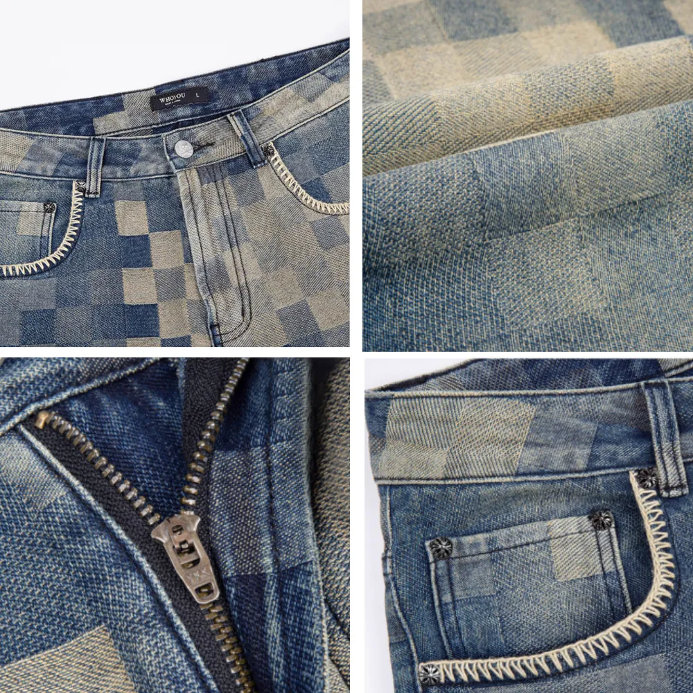 DF |Heavy Mosaic Checkerboard Jeans