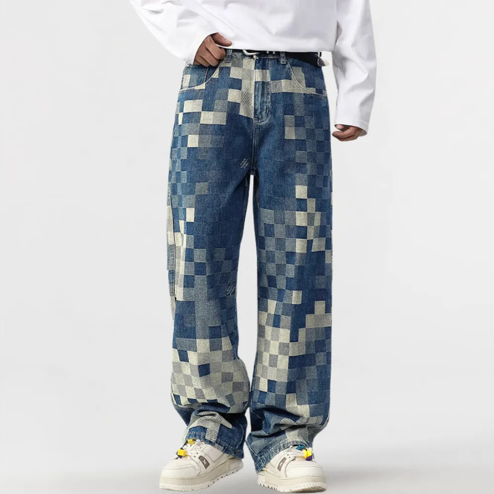 DF |Heavy Mosaic Checkerboard Jeans