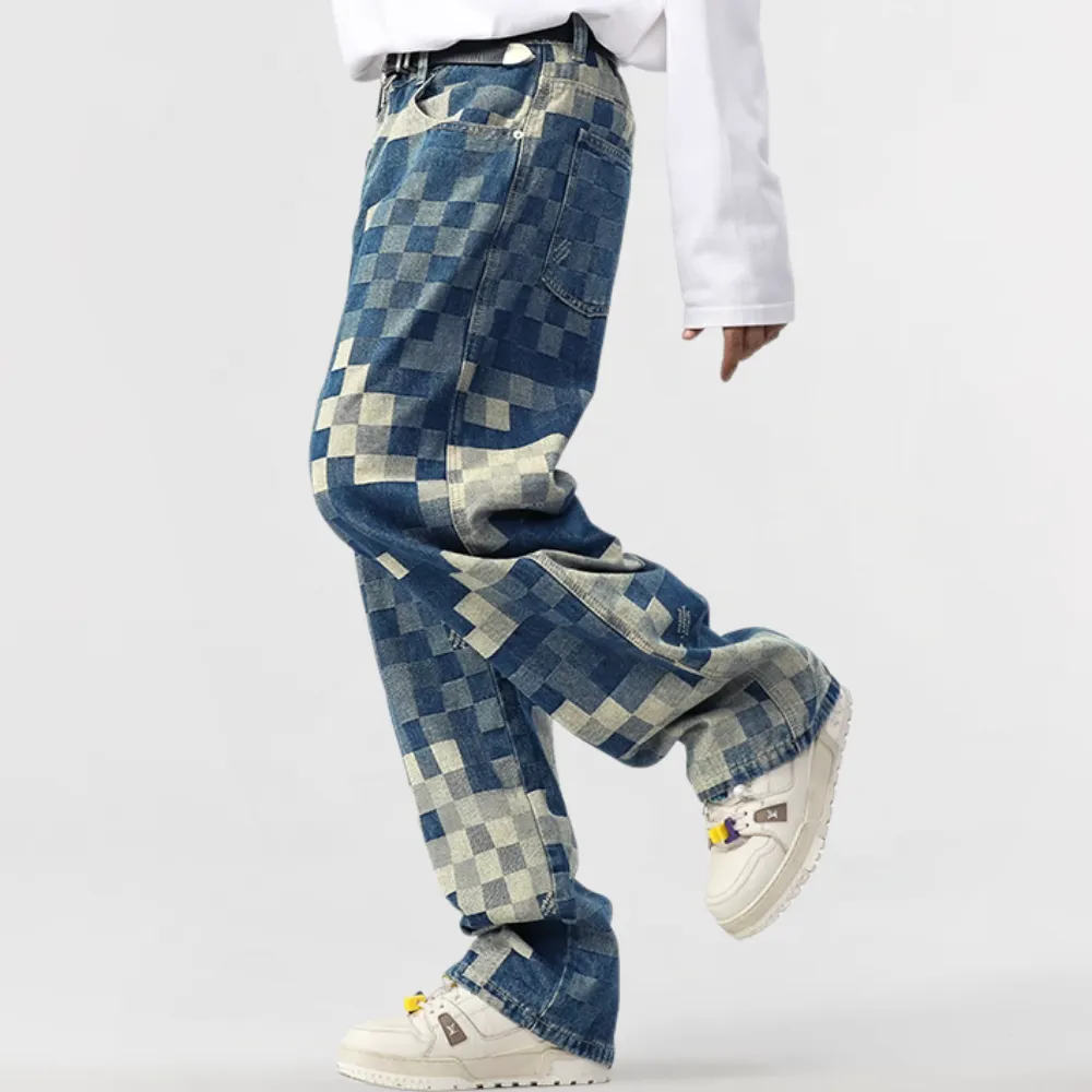DF |Heavy Mosaic Checkerboard Jeans