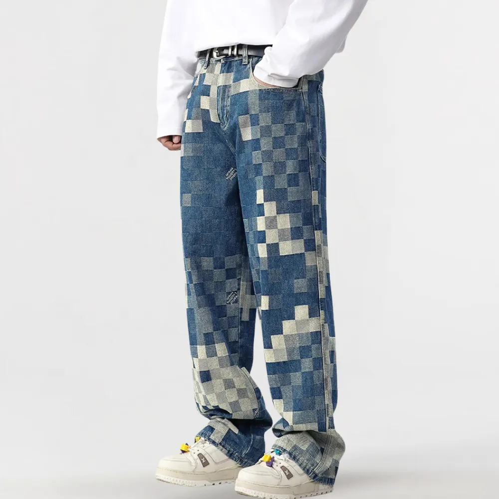 DF |Heavy Mosaic Checkerboard Jeans