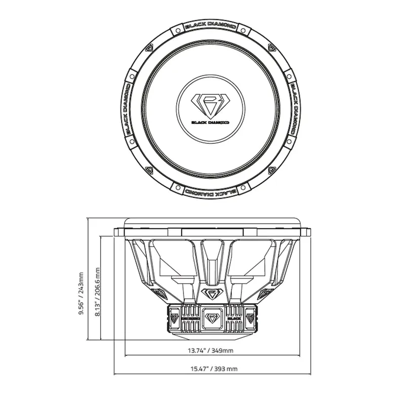 DIA-T15 | 15" 1,000 WATT RMS CAR SUBWOOFER