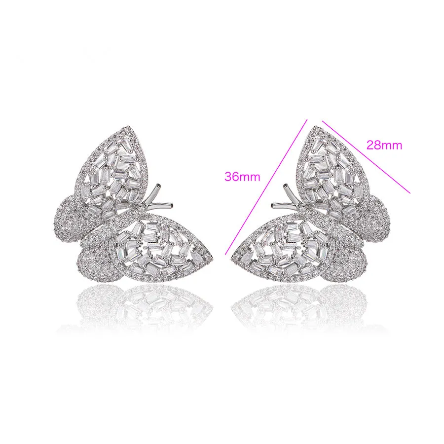 Diamond Bloom Butterfly Earring