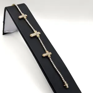 Diamond Cross Tennis Bracelet