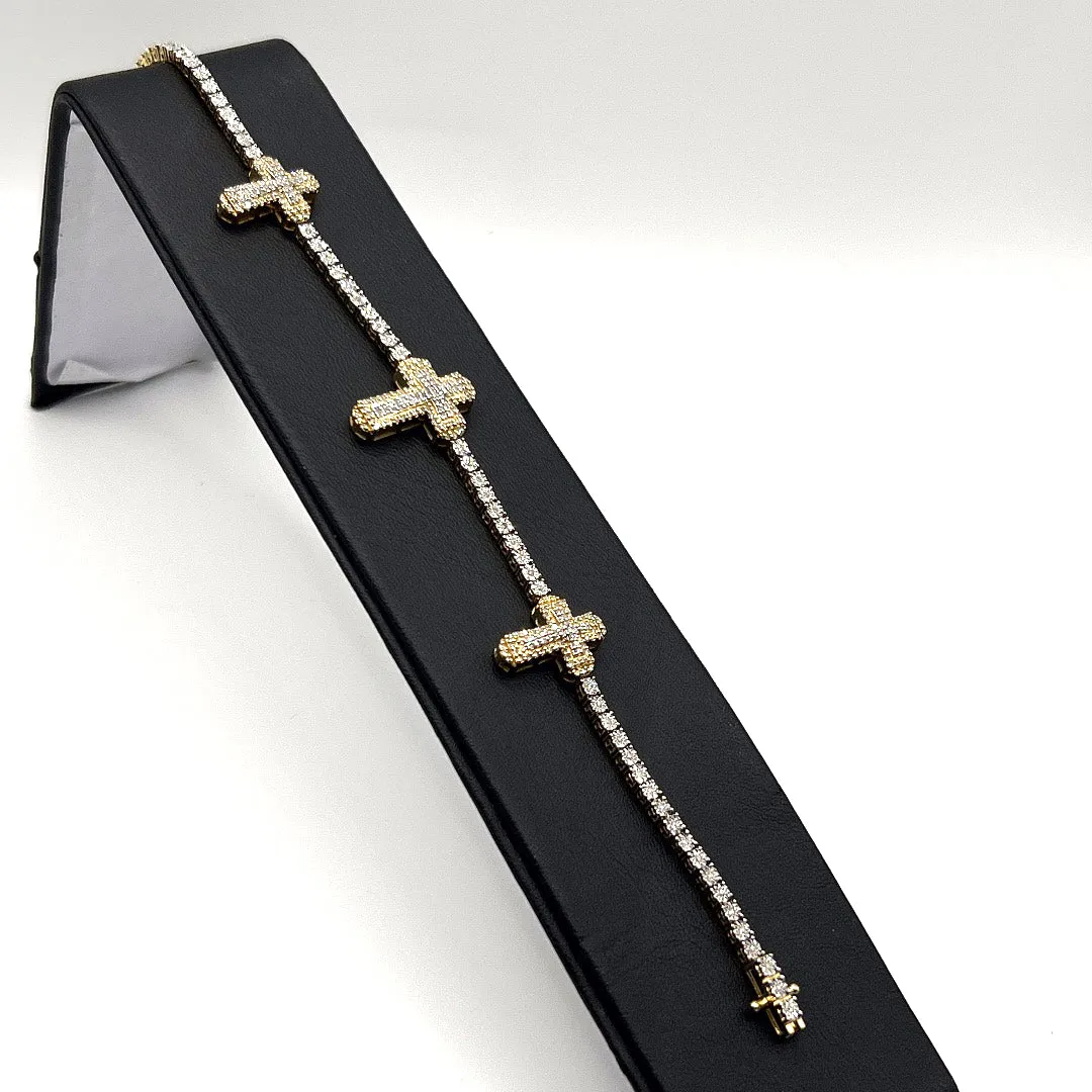 Diamond Cross Tennis Bracelet