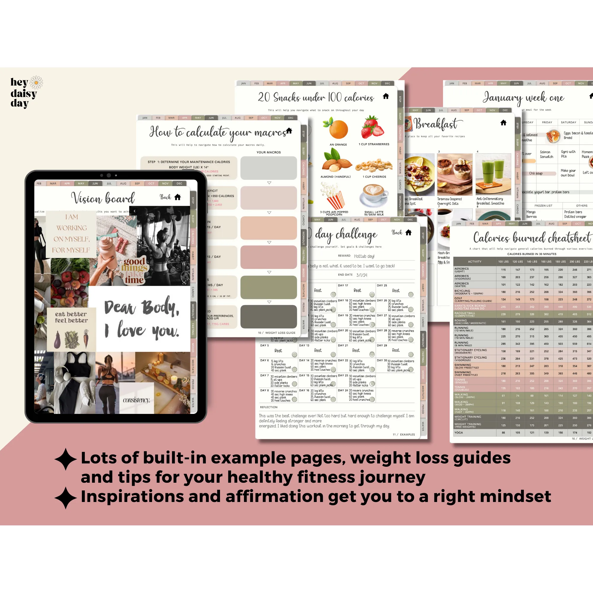 Digital Fitness Planner - Dear Body. I Love You.