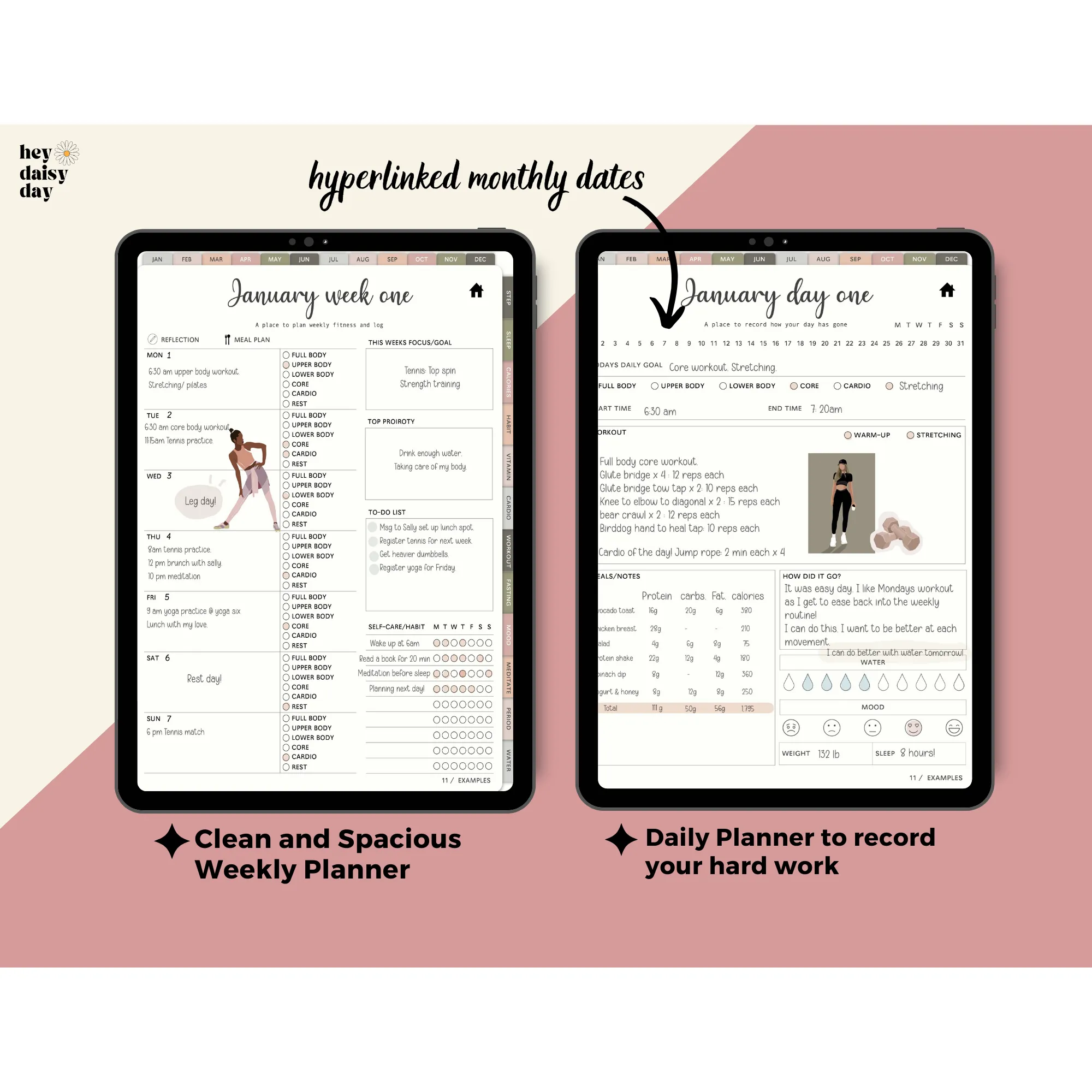 Digital Fitness Planner - Dear Body. I Love You.
