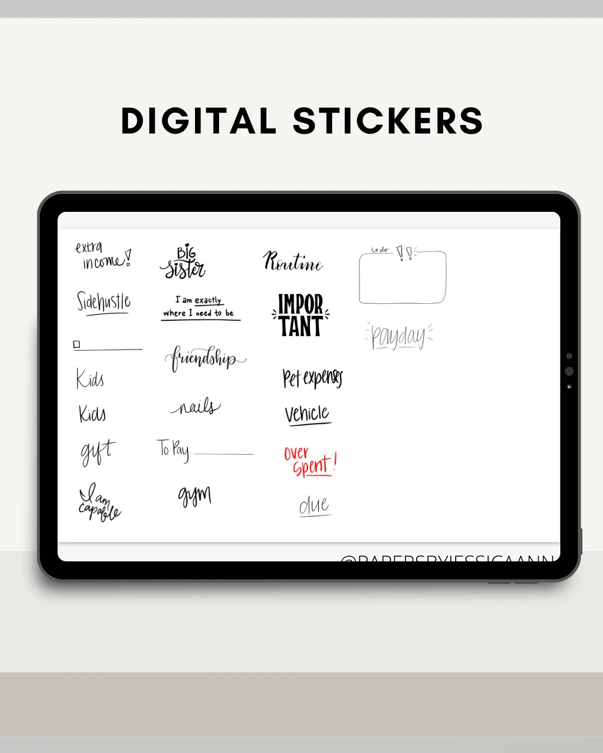 Digital Stickers for Digital Planner