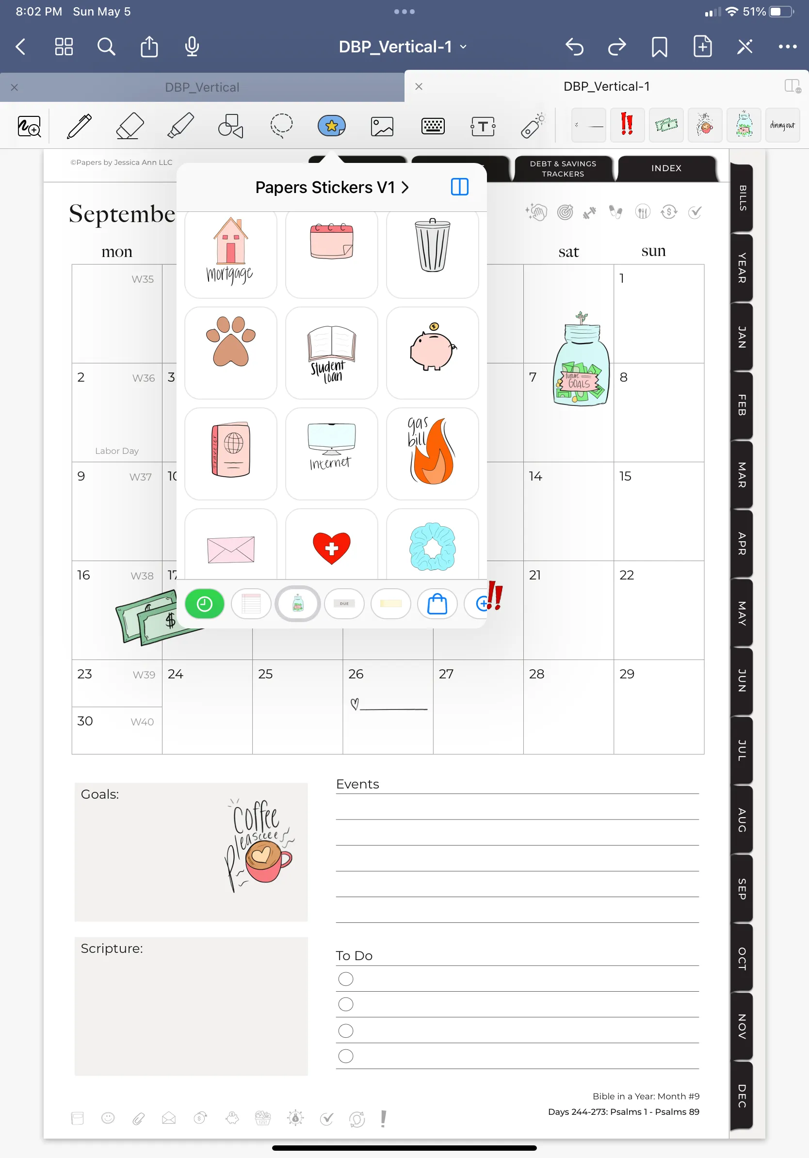 Digital Stickers for Digital Planner