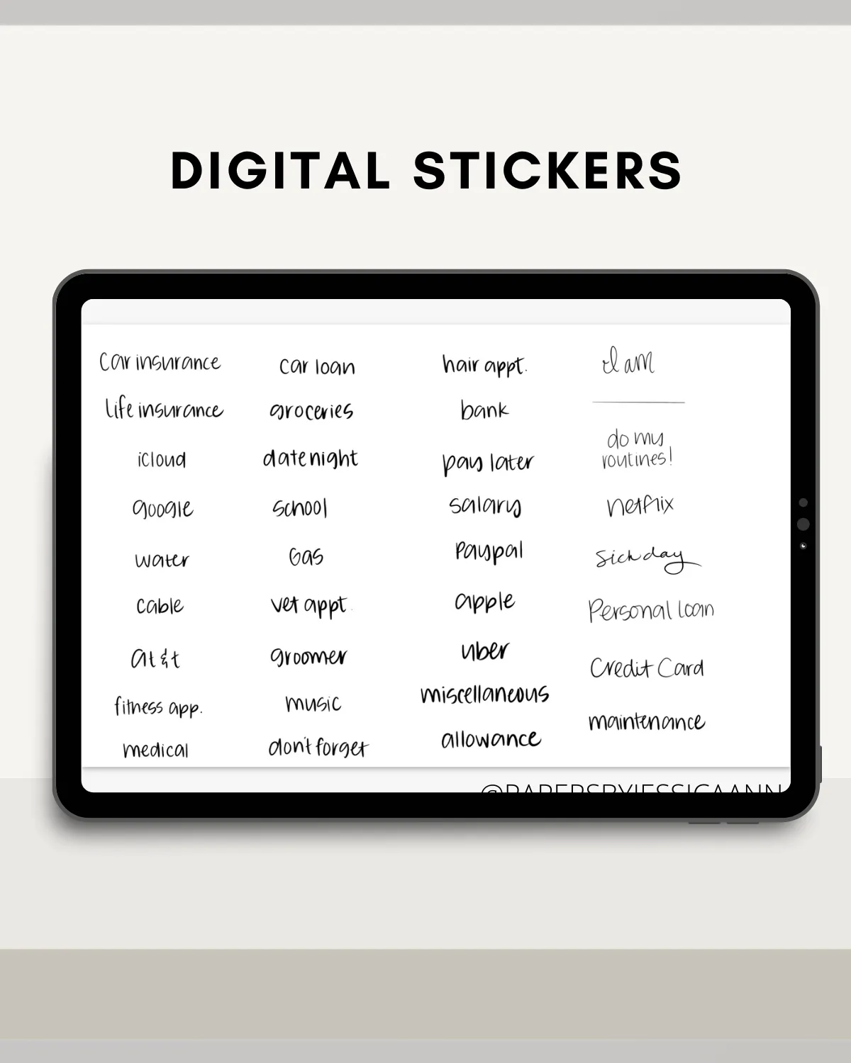 Digital Stickers for Digital Planner