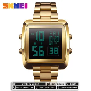 Digital Wristwatch 30M Waterproof Sport Wrist Watch - SKMEI 12 Golden