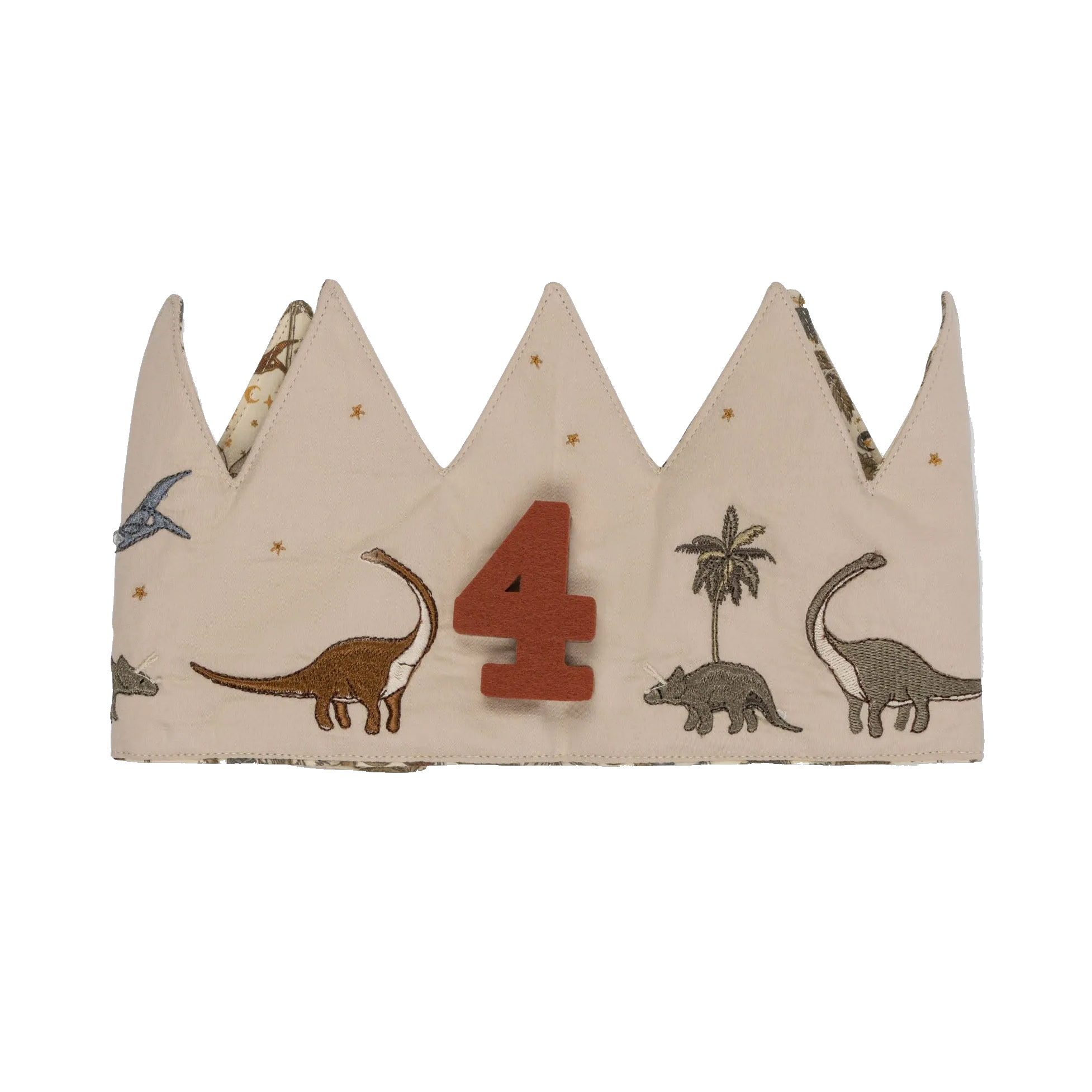 Dino Embroidered Birthday Crown
