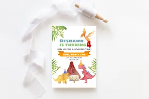 Dinosaur Birthday Party Invitation Template