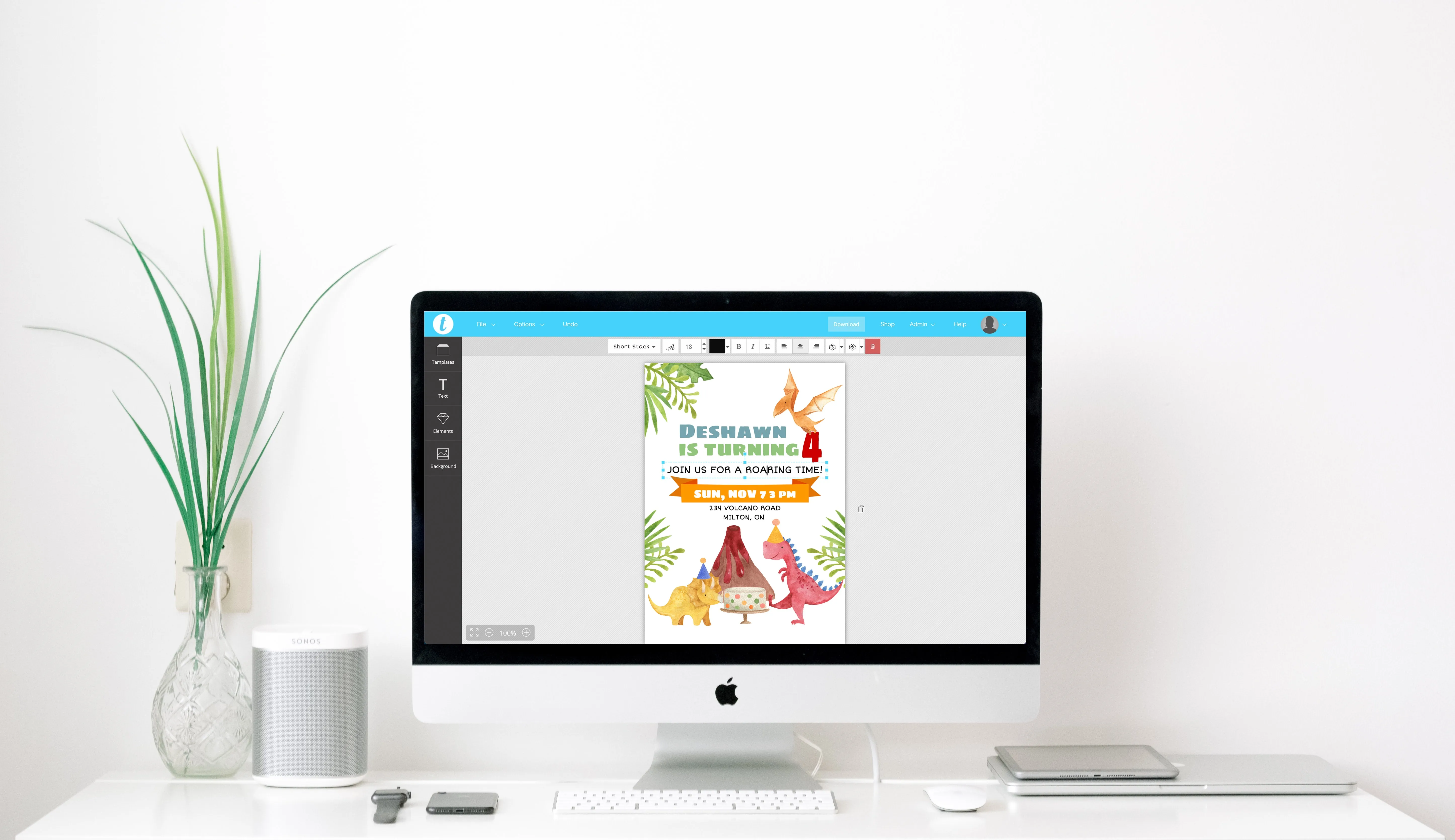 Dinosaur Birthday Party Invitation Template