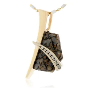 Dinosaur Bone and Diamond Necklace