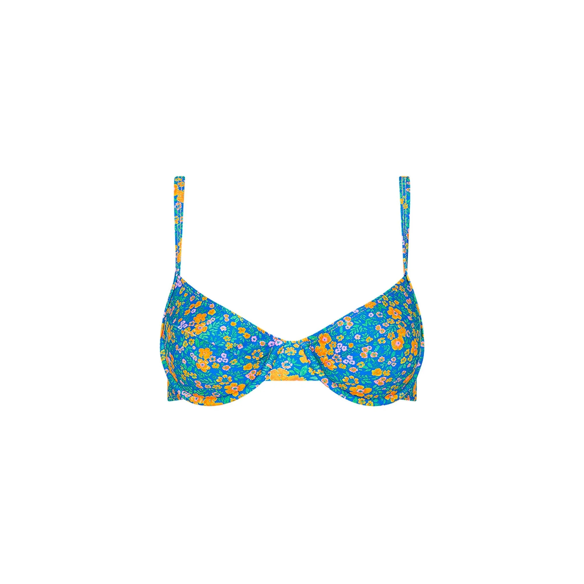 Ditzy Underwire Bra Bikini Top - Ocean Potion