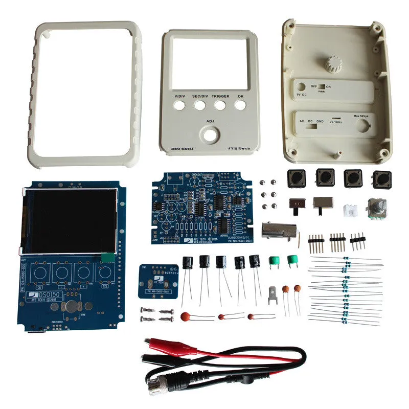 DIY Oscilloscope Kit 15001K - 1Msps, 2.4 inch TFT LCD, 20mV/Div to 5V/Div Sensitivity, 200KHz Bandwidth